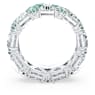 Ortyx 個性戒指, 三角形切割, 綠色, 鍍白金色 - Swarovski, 5608529