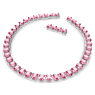 Millenia necklace, Octagon cut, Pink, Rhodium plated - Swarovski, 5608807