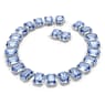 Millenia Tennis necklace, Oversized crystals, Octagon cut, Blue, Rhodium plated - Swarovski, 5609703
