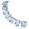 Millenia Tennis necklace, Oversized crystals, Octagon cut, Blue, Rhodium plated - Swarovski, 5609703