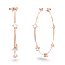 Constella hoop earrings, Round cut, Small, White, Rose gold-tone plated - Swarovski, 5609706
