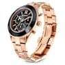 Octea lux sport watch, Swiss Made, Metal bracelet, Black, Rose gold-tone finish - Swarovski, 5610478