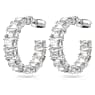Millenia hoop earrings, Octagon cut, White, Rhodium plated - Swarovski, 5612673