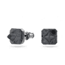 Matrix stud earrings, Pyramid cut, Gray, Ruthenium plated - Swarovski, 5613723