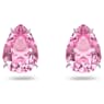 Gema stud earrings, Drop cut, Pink, Rhodium plated - Swarovski, 5614455