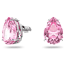 Gema stud earrings, Drop cut, Pink, Rhodium plated - Swarovski, 5614455