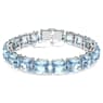 Bracciale Tennis Millenia, Taglio squadrato, Medio, Blu, Placcato rodio - Swarovski, 5614924