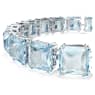 Millenia Tennis bracelet, Square cut, Medium, Blue, Rhodium plated - Swarovski, 5614924
