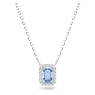 Millenia necklace, Octagon cut, Blue, Rhodium plated - Swarovski, 5614926