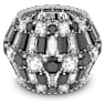Hyperbola แหวนค็อกเทล, ผสมผสานเหลี่ยมเจียระไนหลายหลายรูปแบบ, ดำ, เคลือบโรเดียม - Swarovski, 5615322