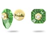 Numina stud earrings, Asymmetrical design, Mixed cuts, Green, Gold-tone plated - Swarovski, 5615529