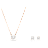 Attract set, Round cut, White, Rose gold-tone plated - Swarovski, 5616233