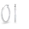 Sommerset hoop earrings, White, Rhodium plated - Swarovski, 5616262