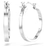 Sommerset hoop earrings, White, Rhodium plated - Swarovski, 5616262