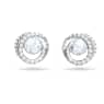 Generation stud earrings, Pear shape, Blue, Rhodium plated - Swarovski, 5616264