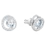 Generation stud earrings, Pear shape, Blue, Rhodium plated - Swarovski, 5616264