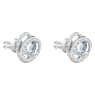 Generation stud earrings, Pear shape, Blue, Rhodium plated - Swarovski, 5616264