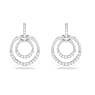Obročasti uhani Circle, Okrogla oblika, Beli, Prevleka iz rodija - Swarovski, 5616265