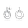 Obročasti uhani Circle, Okrogla oblika, Beli, Prevleka iz rodija - Swarovski, 5616265