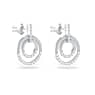 Obročasti uhani Circle, Okrogla oblika, Beli, Prevleka iz rodija - Swarovski, 5616265