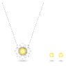 Idyllia set, Mixed cuts, Sun, Yellow, Mixed metal finish - Swarovski, 5616267
