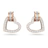 Pendientes de botón Lovely, Corazón, Blancos, Baño tono oro rosa - Swarovski, 5616477