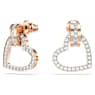 Lovely Oorknopjes, Hart, Wit, Roségoudkleurige toplaag - Swarovski, 5616477