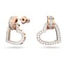 Pendientes de botón Lovely, Corazón, Blancos, Baño tono oro rosa - Swarovski, 5616477