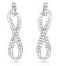 Hyperbola 夾式耳環, Infinity, 白色, 鍍白金色 - Swarovski, 5616586