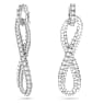 Hyperbola 夾式耳環, Infinity, 白色, 鍍白金色 - Swarovski, 5616586