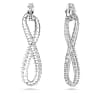 Hyperbola 夾式耳環, Infinity, 白色, 鍍白金色 - Swarovski, 5616586
