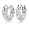 Kruhové náušnice Dextera, Malé, Bílá, Pokoveno rhodiem - Swarovski, 5618306