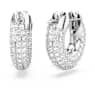 Kruhové náušnice Dextera, Malé, Bílá, Pokoveno rhodiem - Swarovski, 5618306