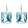 Millenia 水滴形耳環, 方形切割, 藍色, 鍍白金色 - Swarovski, 5619472