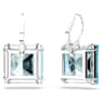 Millenia 水滴形耳環, 方形切割, 藍色, 鍍白金色 - Swarovski, 5619472