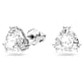 Millenia stud earrings, Trilliant cut, White, Rhodium plated - Swarovski, 5619498