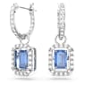 Millenia drop earrings, Octagon cut, Blue, Rhodium plated - Swarovski, 5619500