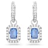Millenia drop earrings, Octagon cut, Blue, Rhodium plated - Swarovski, 5619500