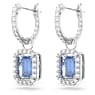 Millenia drop earrings, Octagon cut, Blue, Rhodium plated - Swarovski, 5619500