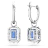 Millenia drop earrings, Octagon cut, Blue, Rhodium plated - Swarovski, 5619500
