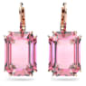 Millenia drop earrings, Octagon cut, Pink, Rose gold-tone plated - Swarovski, 5619502