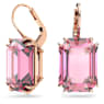 Millenia drop earrings, Octagon cut, Pink, Rose gold-tone plated - Swarovski, 5619502