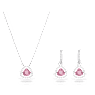 Una szett, Triliáns metszés, Rózsaszín, Ródium bevonattal - Swarovski, 5619503