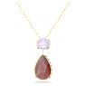 Chroma necklace, Drop cut, Small, Multicolored, Gold-tone plated - Swarovski, 5619786