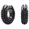 Kruhové náušnice Dextera, Malé, Černé, Pokoveno rutheniem - Swarovski, 5620222