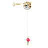 Zodiac Tiger drop earrings, Asymmetrical design, Tiger, Long, Multicolored, Gold-tone plated - Swarovski, 5620293