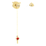 Zodiac Tiger drop earrings, Asymmetrical design, Tiger, Long, Multicolored, Gold-tone plated - Swarovski, 5620293