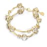 Constella double bangle, Round cut, White, Gold-tone plated - Swarovski, 5620395