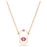 Pendente Una, Taglio tondo, Forma ovale, Rosso, Placcato color oro rosa - Swarovski, 5620550