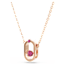 Una pendant, Round cut, Oval shape, Red, Rose gold-tone plated - Swarovski, 5620550